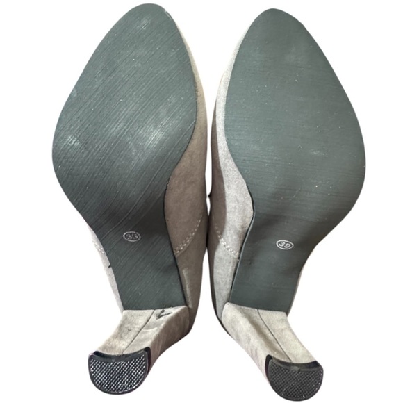 Women’s Faux Suede Gray/ Taupe Over-the-Knee Heeled Tall Boots Sz EU 39/ 8.5 US - Picture 13 of 13